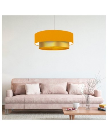Suspension Double laqué or et orange T 60 x H 30