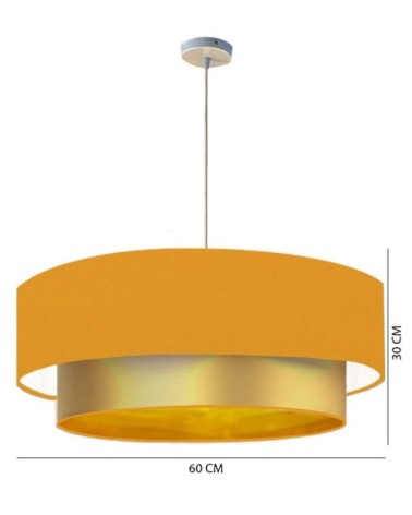 Suspension Double laqué or et orange T 60 x H 30