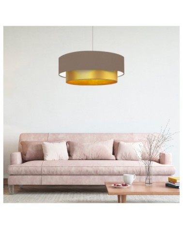 Suspension Double laqué or et taupe T 60 x H 30