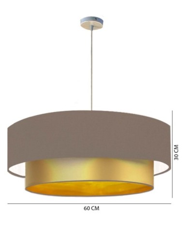 Suspension Double laqué or et taupe T 60 x H 30