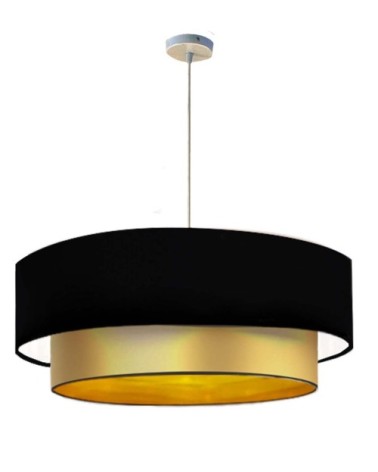 Suspension Double laqué or et noir T 60 x H 30