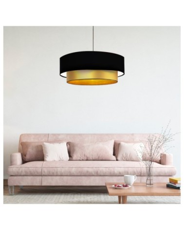 Suspension Double laqué or et noir T 60 x H 30
