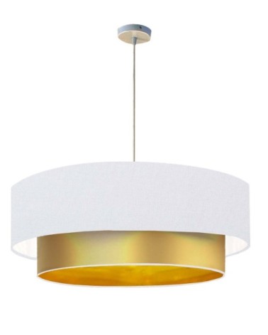 Suspension Double laqué or et blanc T 60 x H 30