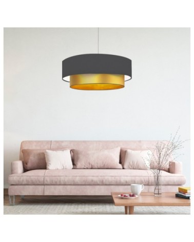 Suspension Double laqué or et gris foncé T 60 x H 30