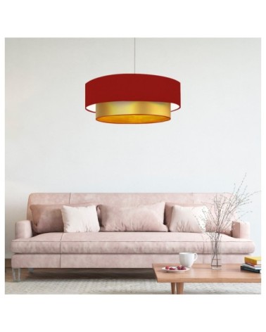 Suspension Double laqué or et lie de vin T 60 x H 30