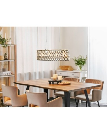 Lampe suspension chromé et cristal