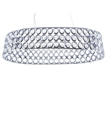 Lampe suspension chromé et cristal