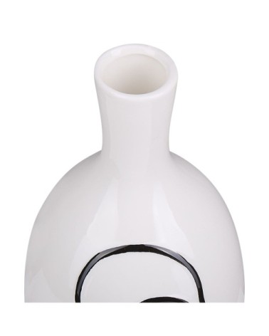 Vase à fleurs blanc motif visage 23 cm