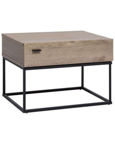 Table de chevet effet bois foncé