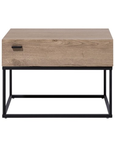 Table de chevet effet bois foncé