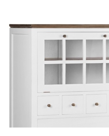 Commode en bois de mindi blanc et marron L135