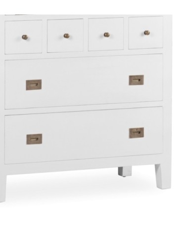 Commode en bois de mindi blanc et marron L135