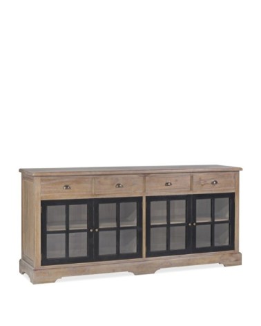 Buffet en bois de mindi beige et noir L200