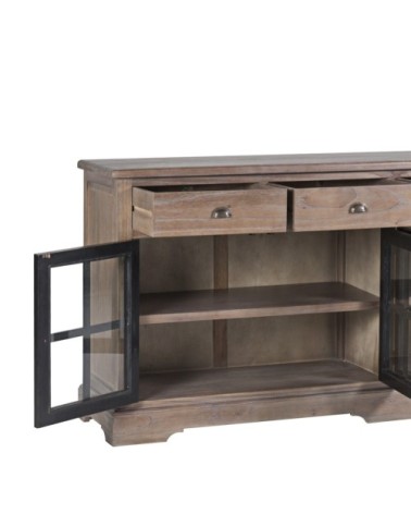 Buffet en bois de mindi beige et noir L200