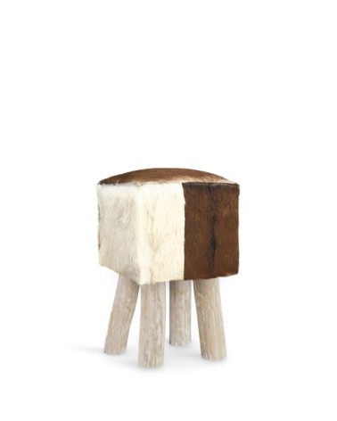 Tabouret en bois de teck beige