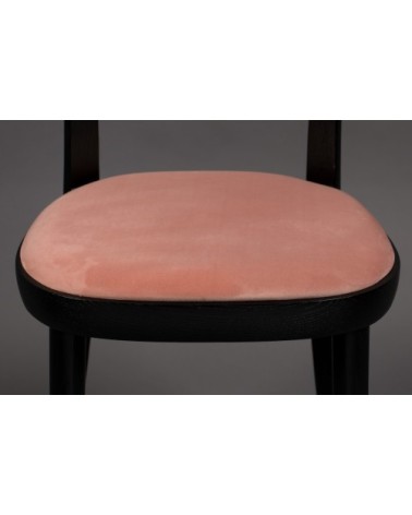 Chaise de repas en velours rose