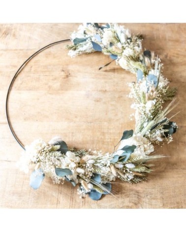 Couronne de fleurs séchées Henriette Diamètre 20cm