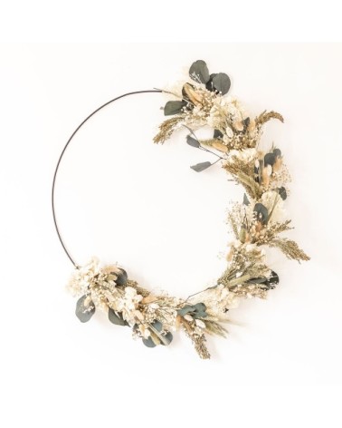 Couronne de fleurs séchées Henriette Diamètre 20cm