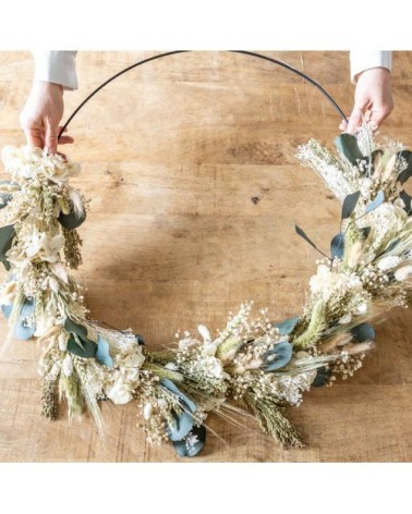 Couronne de fleurs séchées Henriette Diamètre 20cm
