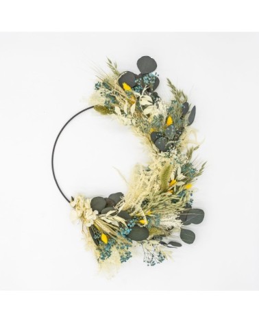 Couronne murale de fleurs séchées Herbert Diamètre 50cm