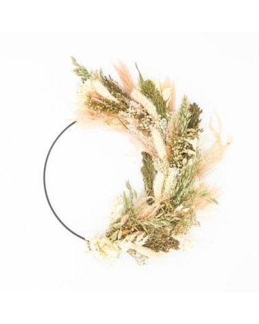 Couronne murale de fleurs séchées Heidi Diamètre 20cm