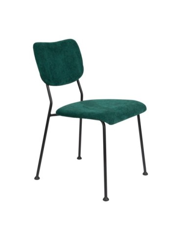 Chaise de repas velours vert