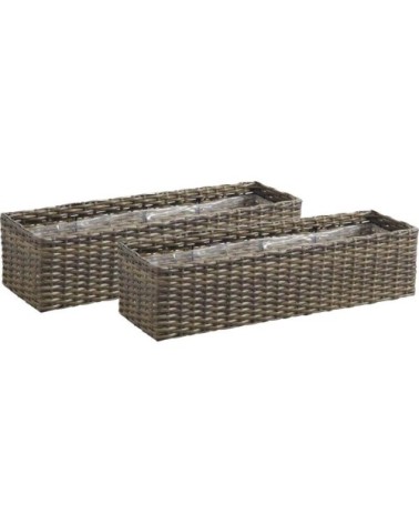 Jardinière rectangulaire en rotin synthétique (lot de 2)