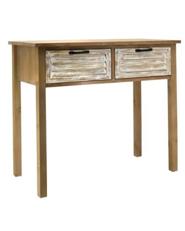 Console en bois naturel et cérusé ancenia