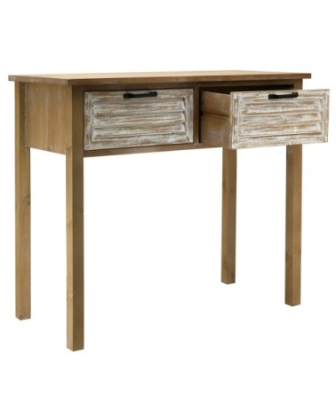 Console en bois naturel et cérusé ancenia