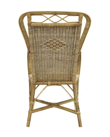 Fauteuil haut en manau et rotin medan