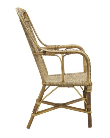 Fauteuil haut en manau et rotin medan