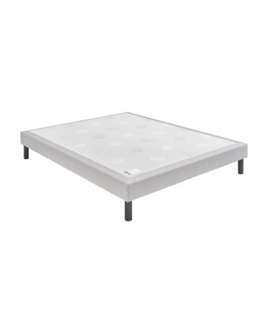 Sommier confort ferme gris souris 15 cm 2x100x200