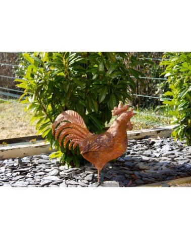 Coq en métal rouillé