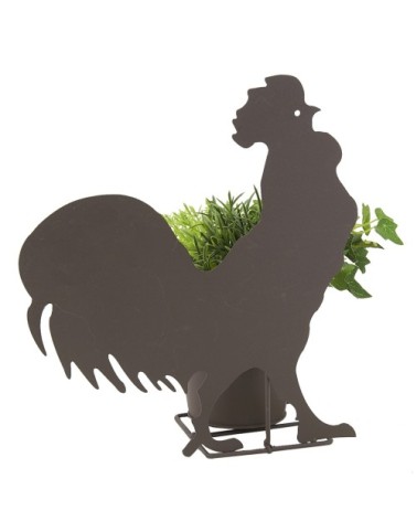 Cache-pot en métal rouillé