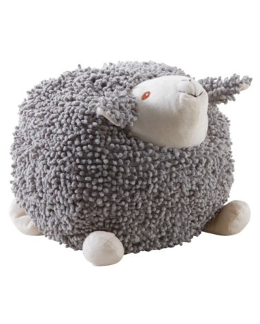 Mouton en coton gris shaggy 30 cm