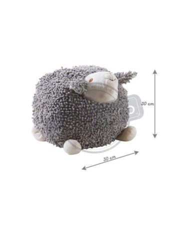 Mouton en coton gris shaggy 30 cm