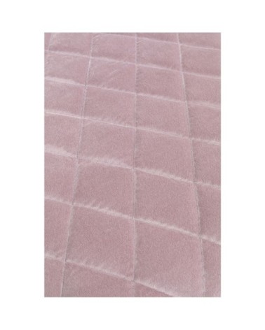 Banc 1 place en velours rose et acier noir