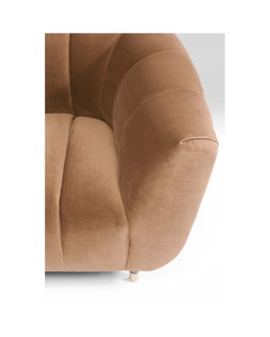 Fauteuil en velours marron et acier