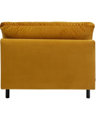 Fauteuil en velours ocre et acier