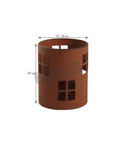 Photophore de jardin en métal rouillé