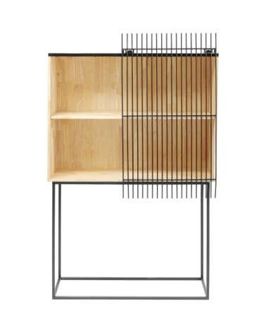Etagère en hévéa massif et acier