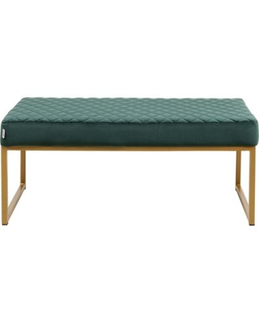 Banc 1 place en velours vert et acier doré