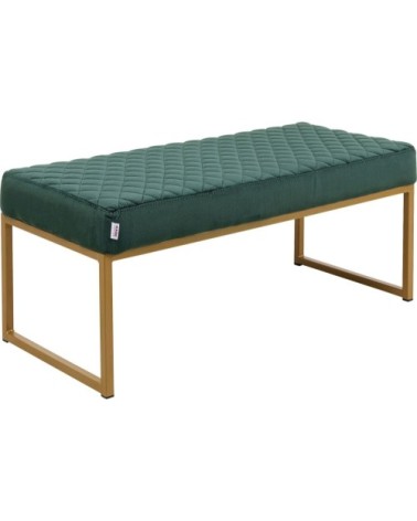 Banc 1 place en velours vert et acier doré