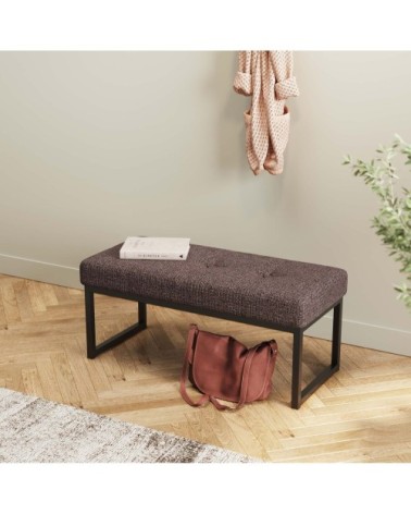 Banc 1 place en tissu marron et acier