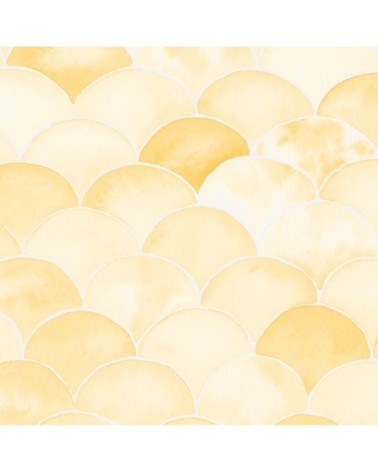 Papier peint panoramique écailles monochrome 170 x 250  jaune
