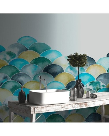 Papier peint panoramique écailles légères 255 x 250