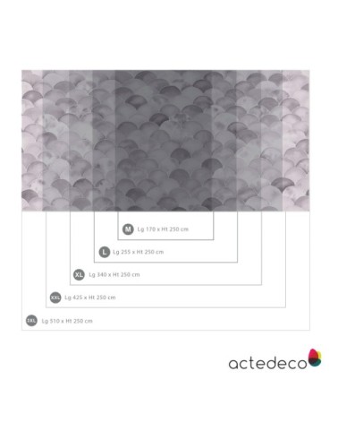 Papier peint panoramique écailles monochrome 425 x 250  gris