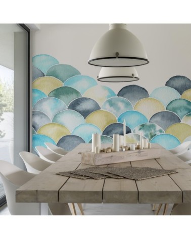 Papier peint panoramique écailles légères 170 x 250