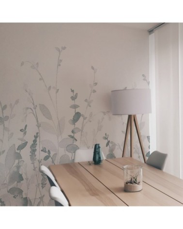 Papier peint panoramique poaceae à la volée 425 x 250  gris