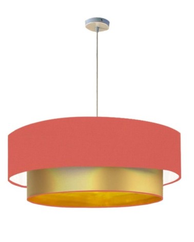Suspension Double laqué or et corail T 60 x H 30
